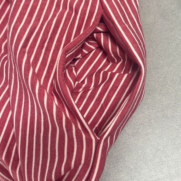 Merokeety Red White Pinstripe Midi Dress Long Sleeves XXL NWT Flowy Casual - Picture 5 of 11